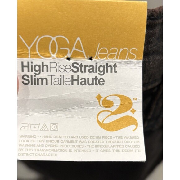 NWT Second Yoga Jeans High Rise Straight Slim Leg Black Womens Sz 32 (32x34.5) - Picture 3 of 5